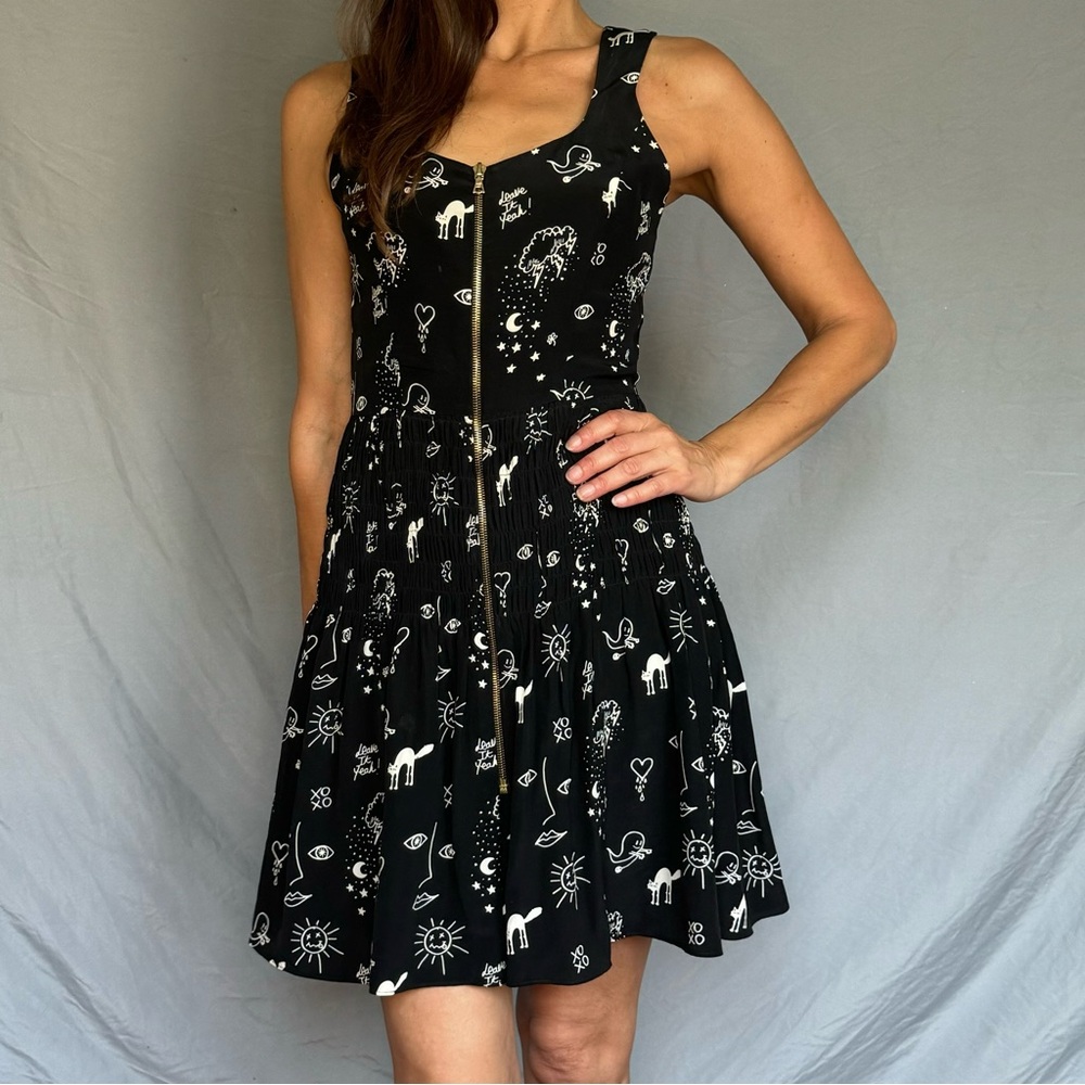 Sandro Black and White Mini Dress